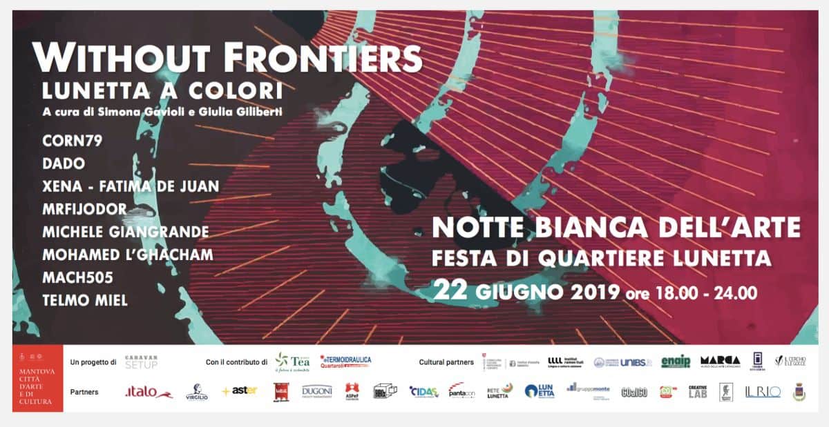 Advertising flyer of the mural graffiti event occurred in Mantova city on 2019