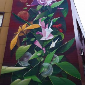 Dado-Block the Wall, flowers, wall dedicated to Servi di Maria, Bologna