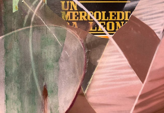 Detail of torn paper posters as a part of a decorated garage interior walls recreating a street underground atmosphere. Artwork by Dado.