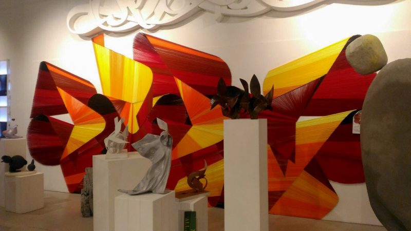 Dado's space at the exhibition displaying various sculptures by the artist, closer view