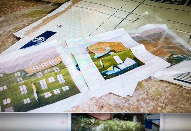 Disegni preparatori a colori per il progetto Il Valore della Casa dell'artista Dado